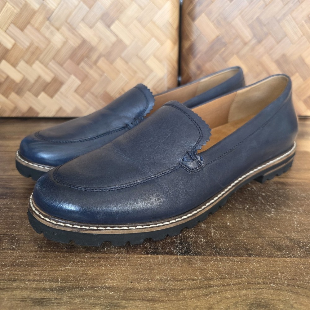 Trotters Shoes Women's Size‎ 11M Navy Blue Loafers Leather Comfort Slip On